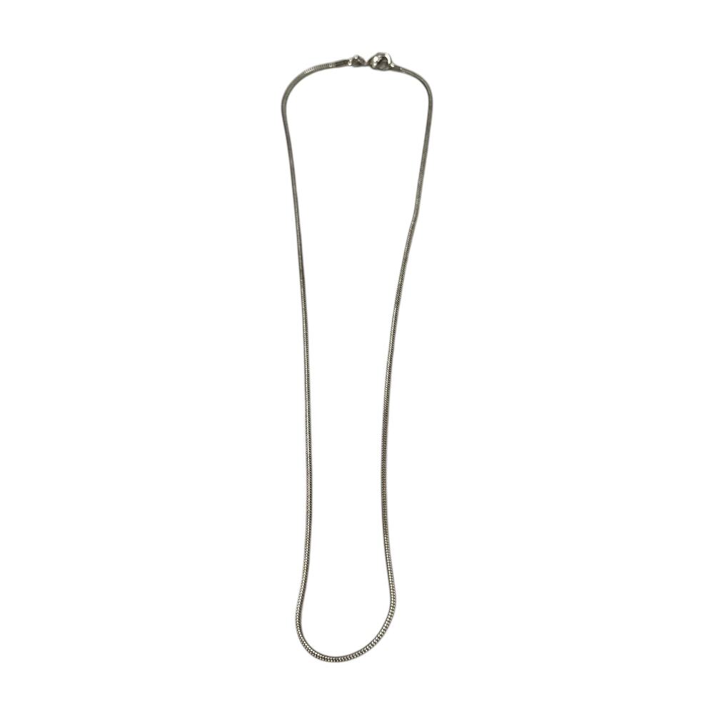 Silver Tone Snake Chain Necklace 18 Inch Layering Chain Lobster Clasp - Picture 3 of 5